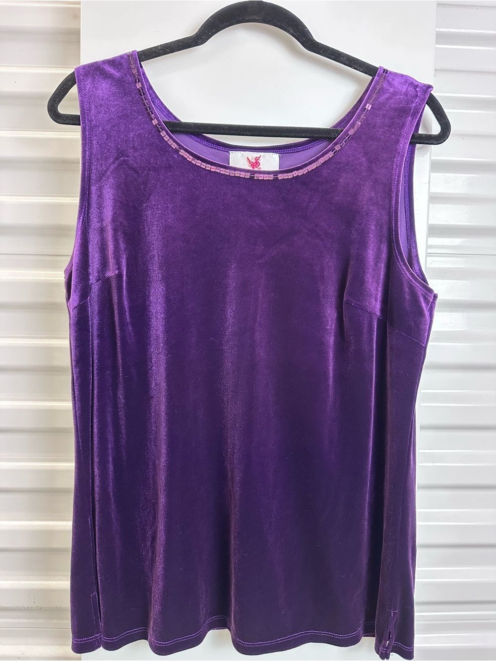 Quacker Factory Purple Velvet Tank Top